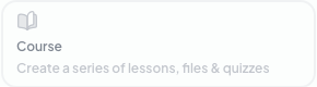 Course: Create a series of lessons, files & quizzes. Reference screenshot.